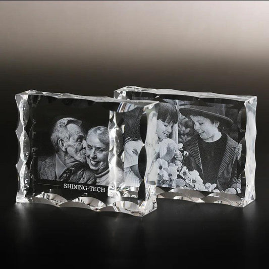 Customized Glass Photo Frame – 0.1mm 3D Engraved for Weddings, Mother's Day & Home Decor