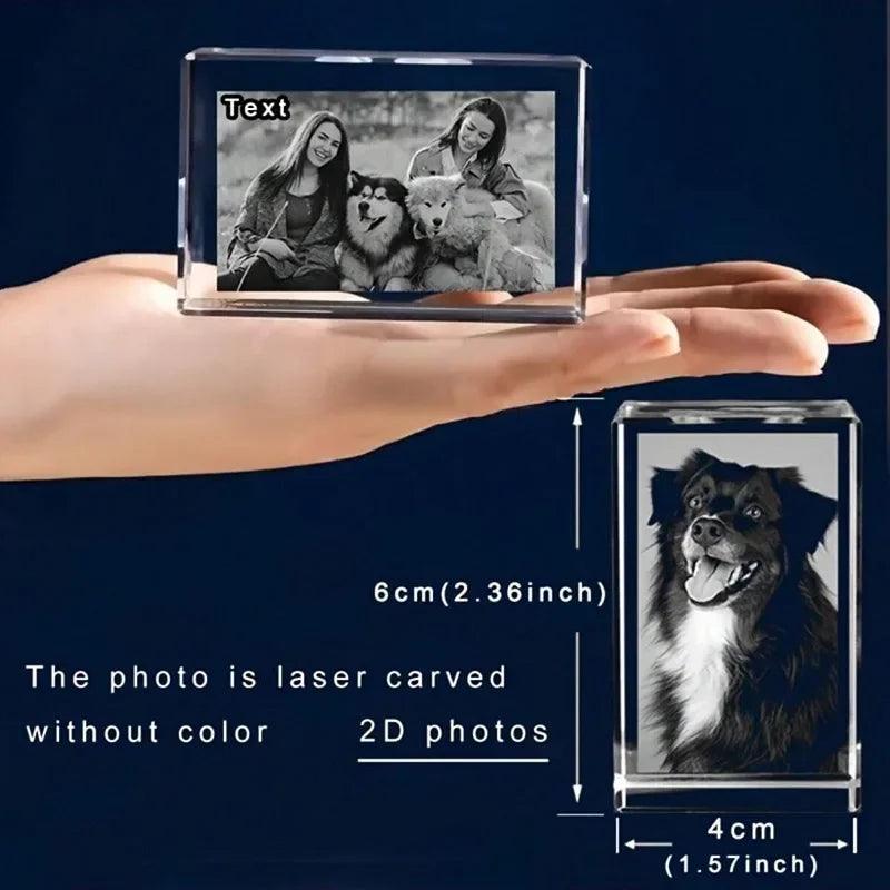 Laser Engraved Crystal Photo Frame - Custom Family & Couples Memories Home Decor