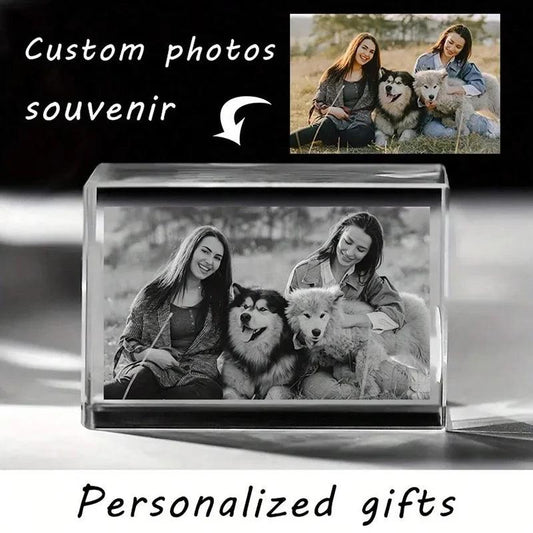 Laser Engraved Crystal Photo Frame - Custom Family & Couples Memories Home Decor