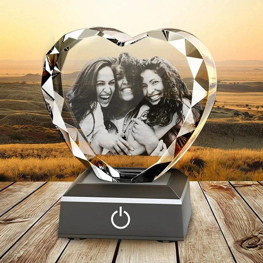 3D Heart Crystal Photo - Personalized Couples & Pet Gifts for Loved Ones