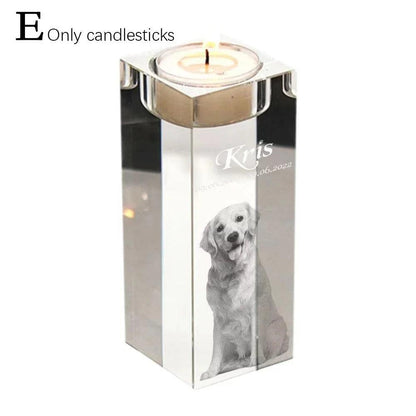 2D Crystal Candle Holder - Custom Photo & Text Engraved Gifts