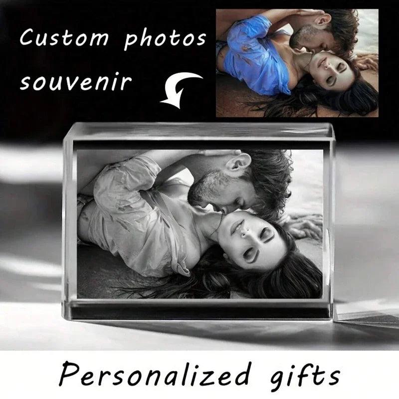 Laser Engraved Crystal Photo Frame - Custom Family & Couples Memories Home Decor