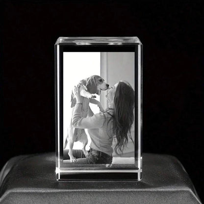 Laser Engraved Crystal Photo Frame - Custom Family & Couples Memories Home Decor