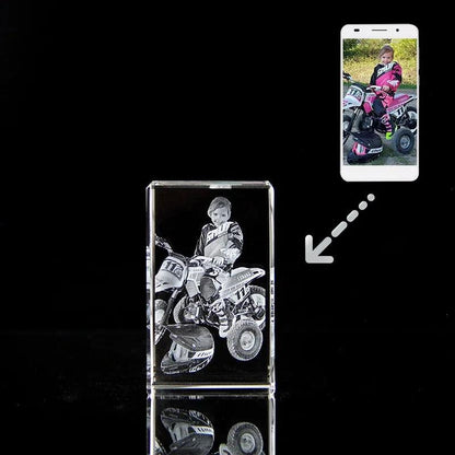 Customized 2D/3D Crystal Photo Frame – Laser Engraved Baby Keepsake & Valentine's Day Gift for Parents