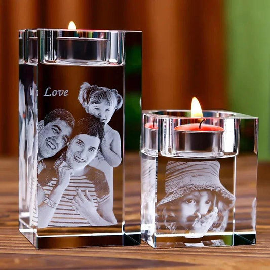 3D Memorial Candle - Laser Photo Engraved for Mom, Dad & Pets